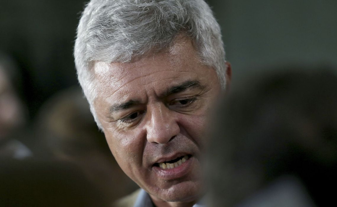 O senador eleito Major Olimpio, durante entrevista á imprensa