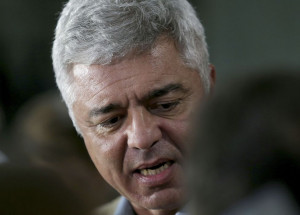 O senador eleito Major Olimpio, durante entrevista á imprensa