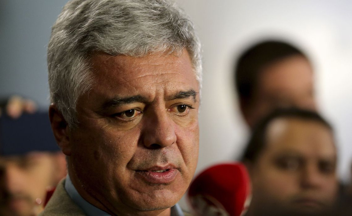 O senador eleito Major Olimpio, durante entrevista á imprensa