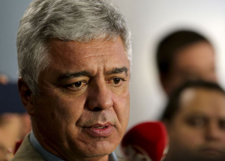 O senador eleito Major Olimpio, durante entrevista á imprensa